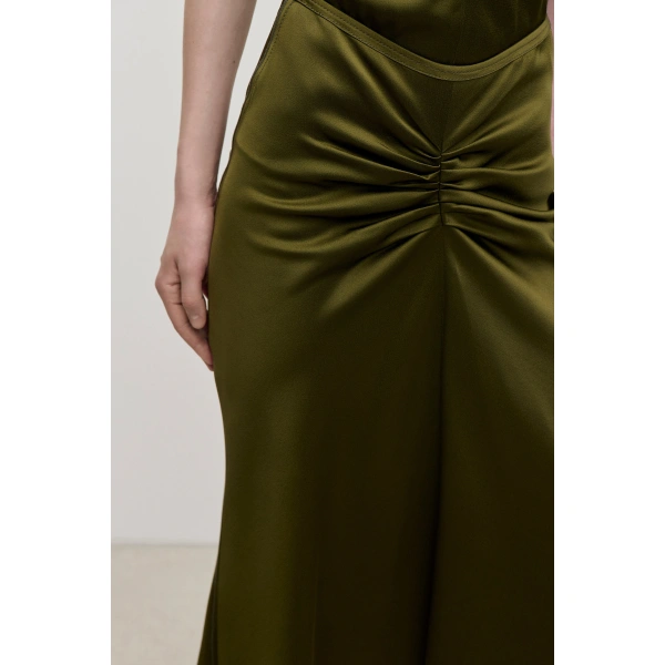 Victoria Beckham Bela Midi Skirt in Marsh Green | Midi Skirts | Coveti, view 5