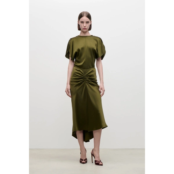 Victoria Beckham Bela Top in Marsh Green | Blouses | Coveti, view 2