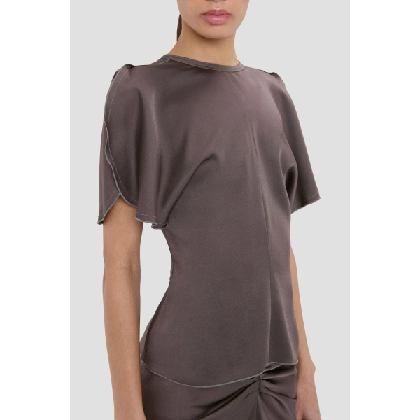 Victoria Beckham Bela Top in Ore | Blouses | Coveti, view 3