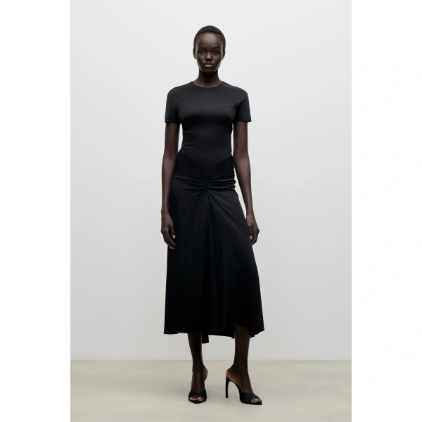 Victoria Beckham Blaire Midi Dress in Black | Midi Dresses | Coveti, view 2