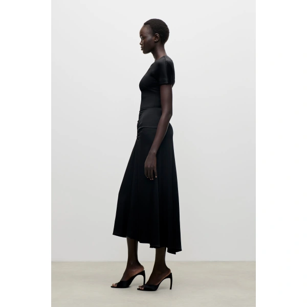 Victoria Beckham Blaire Midi Dress in Black | Midi Dresses | Coveti, view 3