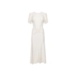 Victoria Beckham Blaire Midi Dress in Ivory | Midi Dresses | Coveti