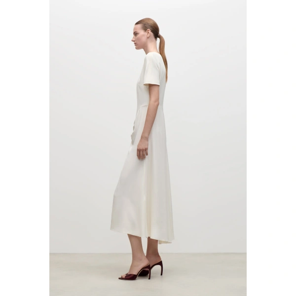 Victoria Beckham Blaire Midi Dress in Ivory | Midi Dresses | Coveti, view 3