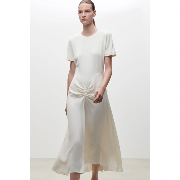 Victoria Beckham Blaire Midi Dress in Ivory | Midi Dresses | Coveti, view 6