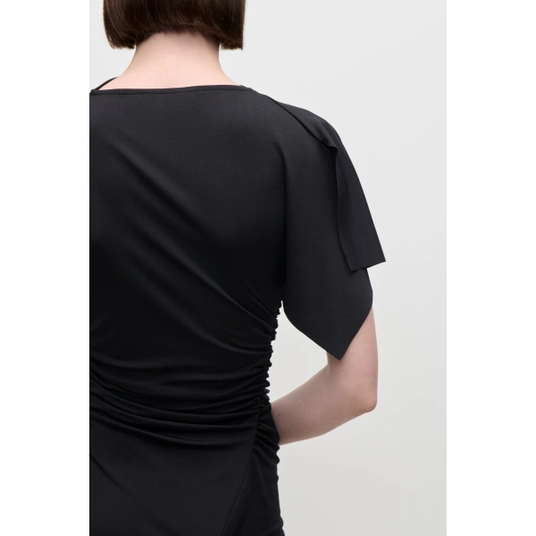 Victoria Beckham Blousey Midi Dress in Black | Midi Dresses | Coveti, view 6