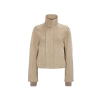 Victoria Beckham Bomber Jacket in Camel Melange | Bomber Jackets | Coveti