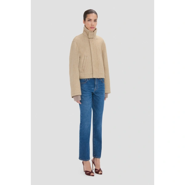 Victoria Beckham Bomber Jacket in Camel Melange | Bomber Jackets | Coveti, view 3