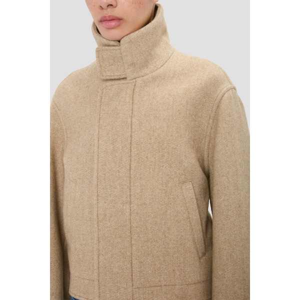 Victoria Beckham Bomber Jacket in Camel Melange | Bomber Jackets | Coveti, view 4
