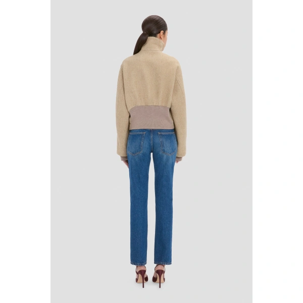Victoria Beckham Bomber Jacket in Camel Melange | Bomber Jackets | Coveti, view 5