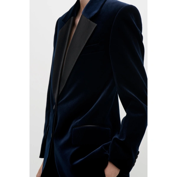 Victoria Beckham Camilla Jacket in Dark Navy | Blazers | Coveti, view 5