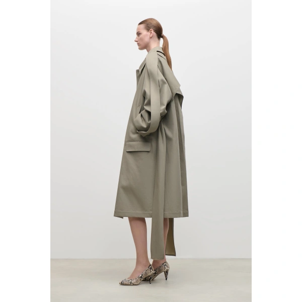 Victoria Beckham Car Coat in Beige | Coats | Coveti, view 4