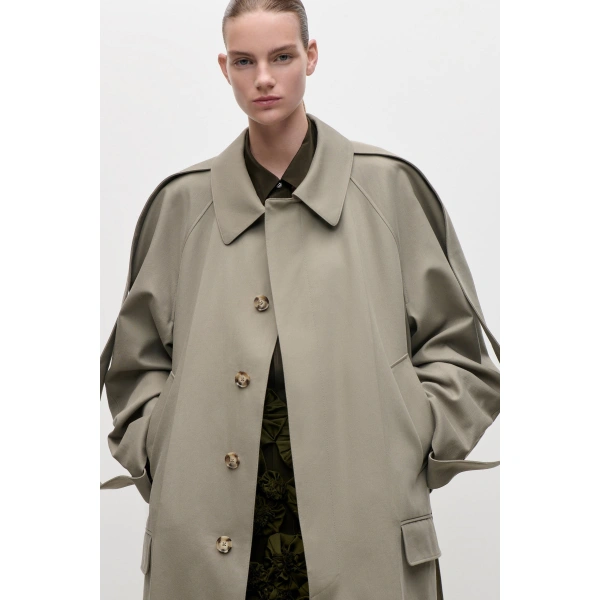 Victoria Beckham Car Coat in Beige | Coats | Coveti, view 6