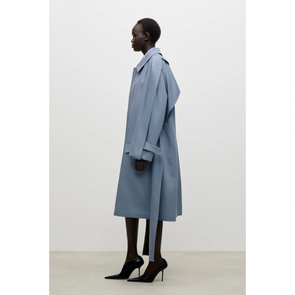 Victoria Beckham Car Coat in Blue | Coats | Coveti, view 3