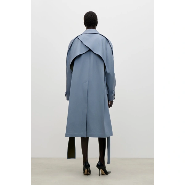 Victoria Beckham Car Coat in Blue | Coats | Coveti, view 4