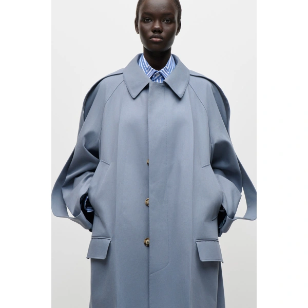 Victoria Beckham Car Coat in Blue | Coats | Coveti, view 5