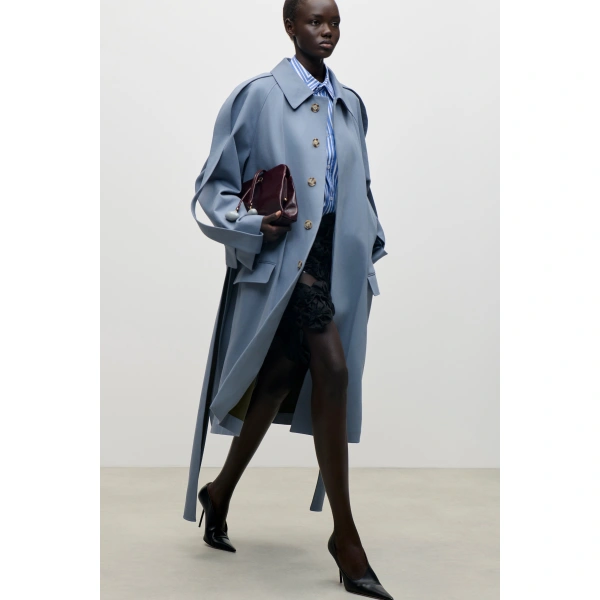 Victoria Beckham Car Coat in Blue | Coats | Coveti, view 6