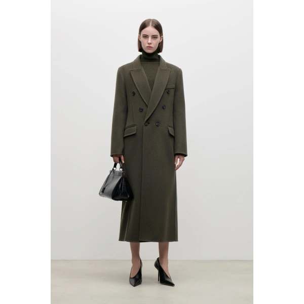 Victoria Beckham Catriona Coat in Marsh Green | Wool & Cashmere Coats | Coveti, view 2
