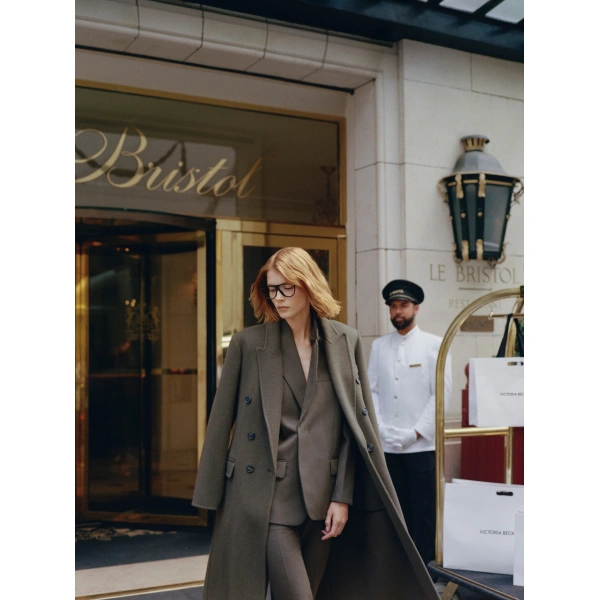 Victoria Beckham Catriona Coat in Marsh Green | Wool & Cashmere Coats | Coveti, view 3