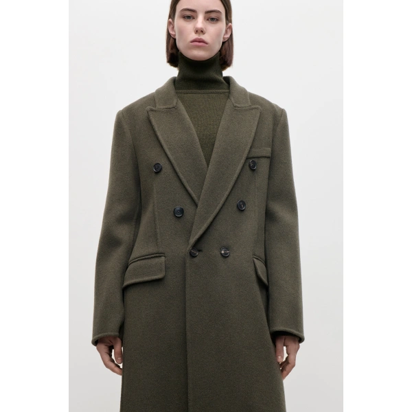 Victoria Beckham Catriona Coat in Marsh Green | Wool & Cashmere Coats | Coveti, view 6