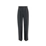 Victoria Beckham Cecilia Trouser in Grey Melange | Wide-Leg Pants | Coveti
