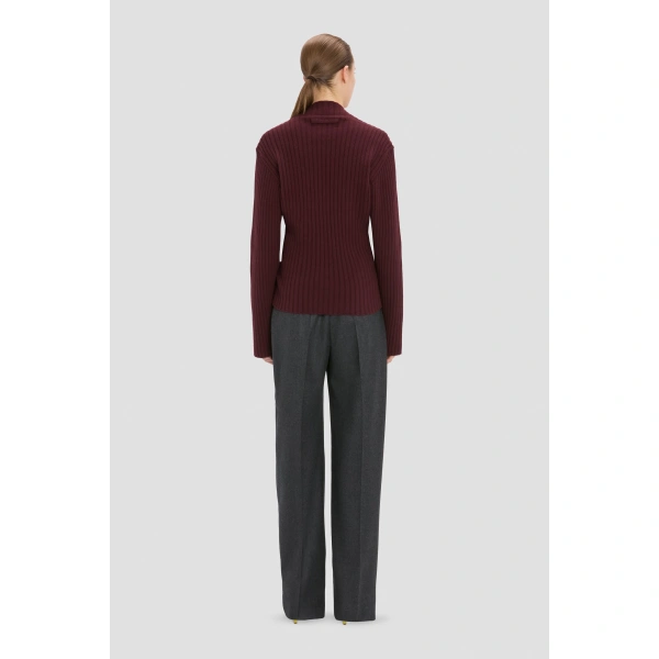 Victoria Beckham Cecilia Trouser in Grey Melange | Wide-Leg Pants | Coveti, view 6