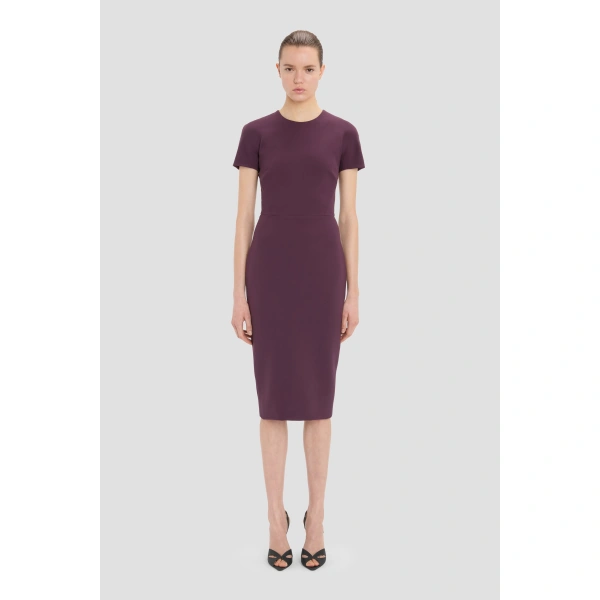 Victoria Beckham Claude Midi Dress in Fig | Midi Dresses | Coveti, view 2