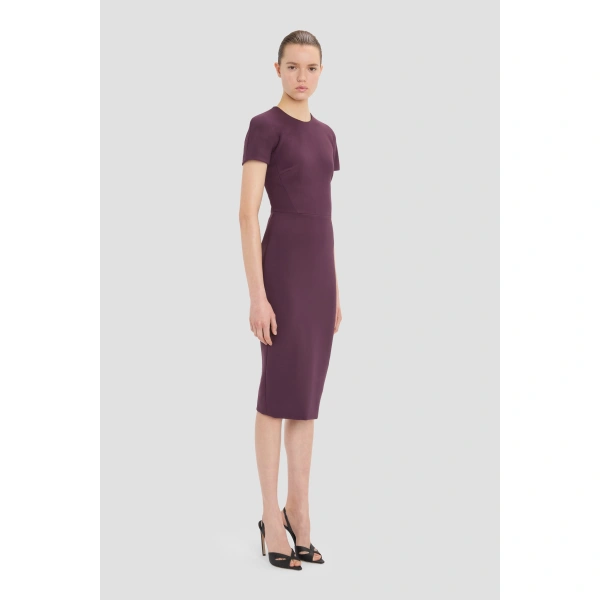 Victoria Beckham Claude Midi Dress in Fig | Midi Dresses | Coveti, view 3