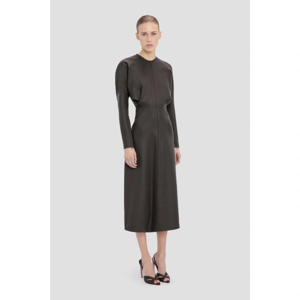 Victoria Beckham Dolman Midi Dress in Dark Grey Melange | Midi Dresses | Coveti, view 3