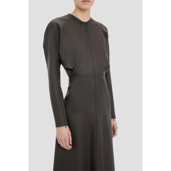 Victoria Beckham Dolman Midi Dress in Dark Grey Melange | Midi Dresses | Coveti, view 4