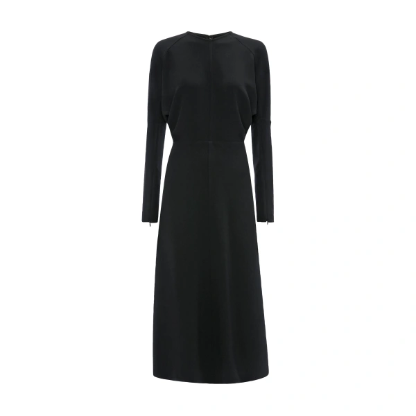 Dolman Midi Dress in Dark Grey Melange