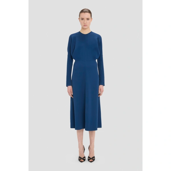 Victoria Beckham Dolman Midi Dress in Dark Ocean | Midi Dresses | Coveti, view 2
