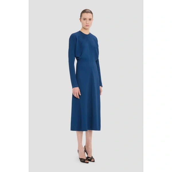 Victoria Beckham Dolman Midi Dress in Dark Ocean | Midi Dresses | Coveti, view 3
