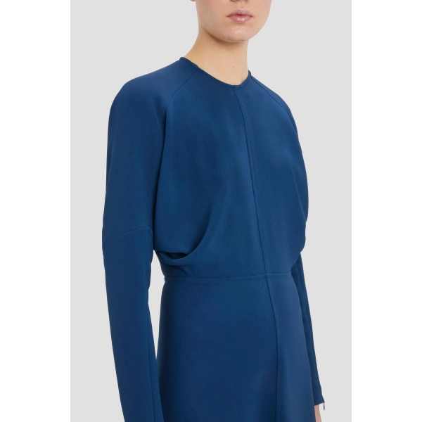 Victoria Beckham Dolman Midi Dress in Dark Ocean | Midi Dresses | Coveti, view 4