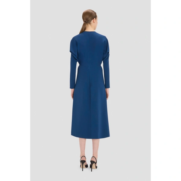 Victoria Beckham Dolman Midi Dress in Dark Ocean | Midi Dresses | Coveti, view 5