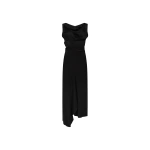 Victoria Beckham Draped Tailored Midi Dress in Black | Midi Dresses | Coveti