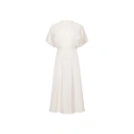 Victoria Beckham Eleanor Midi Dress in Bright Ivory | Midi Dresses | Coveti