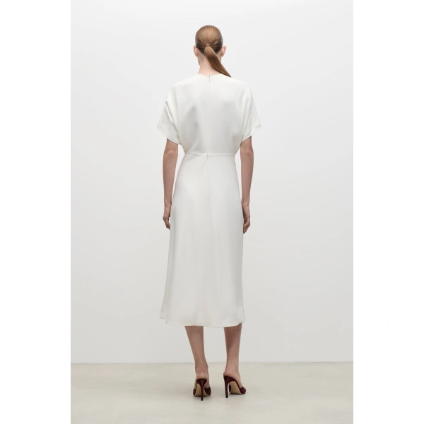 Victoria Beckham Eleanor Midi Dress in Bright Ivory | Midi Dresses | Coveti, view 4