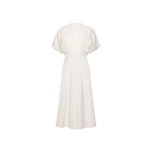 Eleanor Midi Dress in Bright Ivory