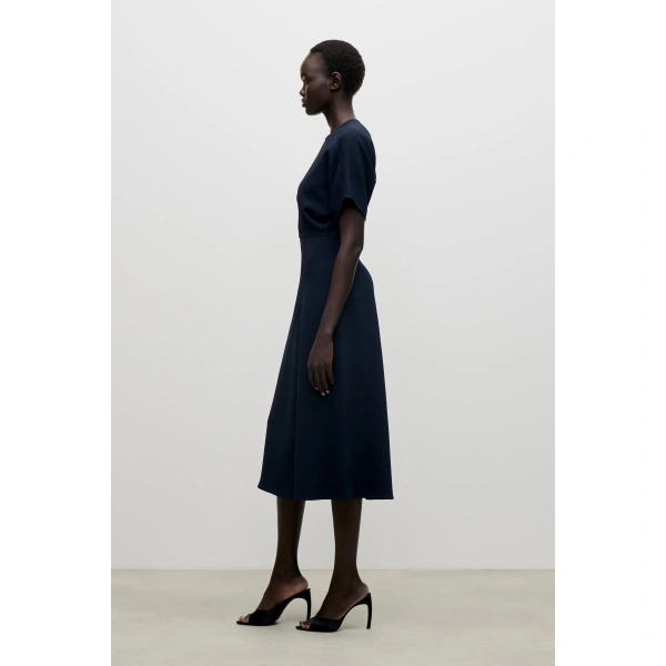 Victoria Beckham Eleanor Midi Dress in Ink | Midi Dresses | Coveti, view 3