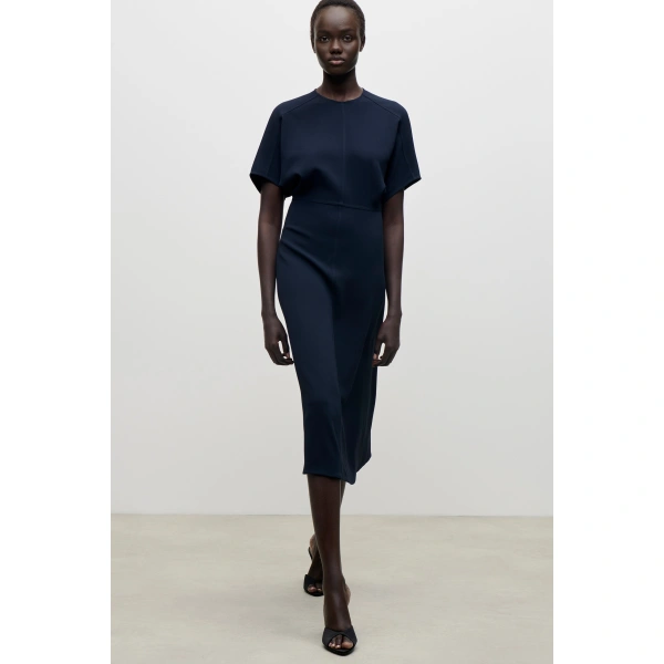 Victoria Beckham Eleanor Midi Dress in Ink | Midi Dresses | Coveti, view 6