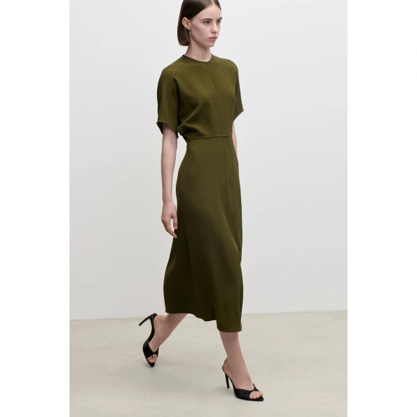 Victoria Beckham Eleanor Midi Dress in Marsh Green | Midi Dresses | Coveti, view 6