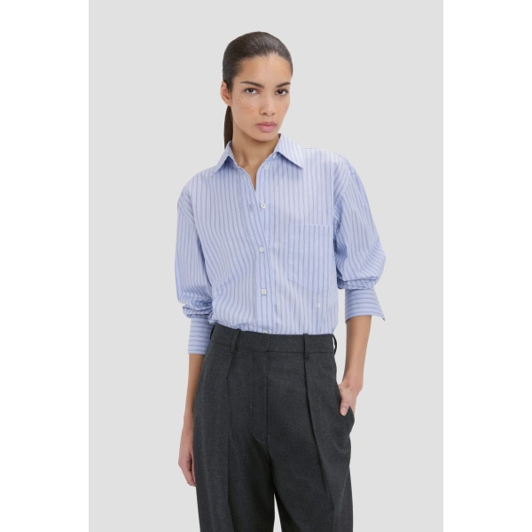Victoria Beckham Ellys Shirt in Blue Multi | Shirts | Coveti, view 5