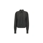Victoria Beckham Ellys Shirt in Dark Grey Melange | Shirts | Coveti
