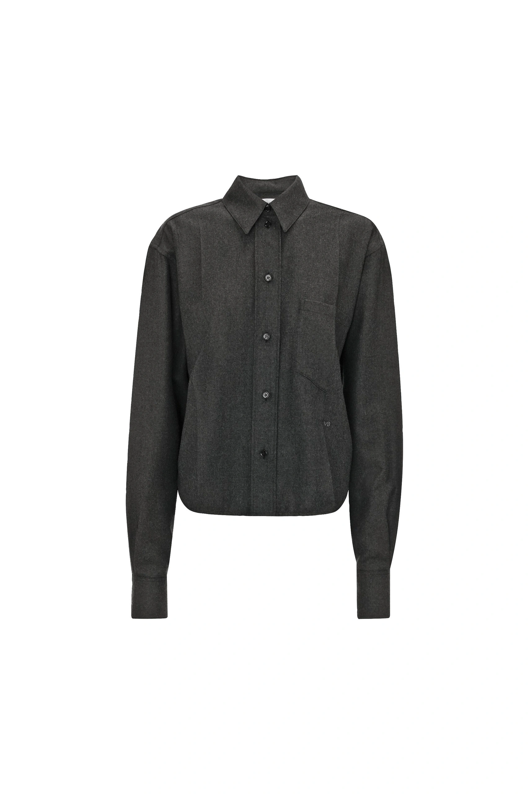 Victoria Beckham Ellys Shirt in Dark Grey Melange Victoria Beckham Ellys Shirt in Dark Grey Melange | Shirts | Coveti