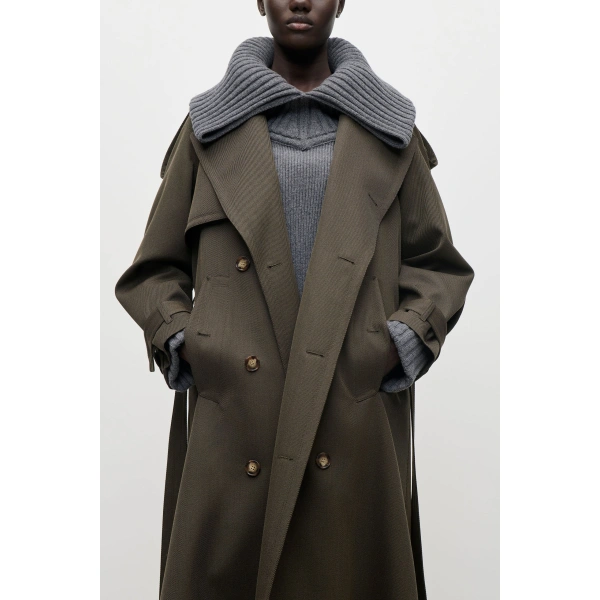 Victoria Beckham Esmee Trench Coat in Green | Trench Coats | Coveti, view 6