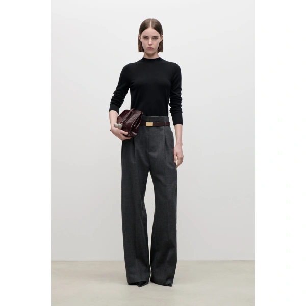 Victoria Beckham Ethel Trouser in Ash Melange | Tailored Pants | Coveti, view 2