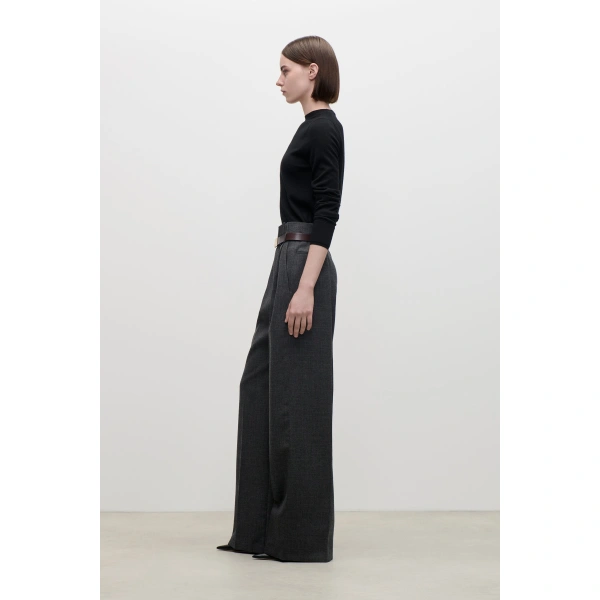 Victoria Beckham Ethel Trouser in Ash Melange | Tailored Pants | Coveti, view 3