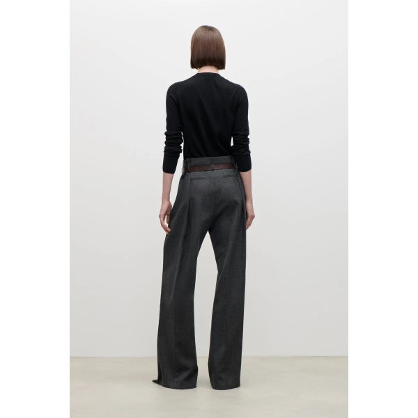 Victoria Beckham Ethel Trouser in Ash Melange | Tailored Pants | Coveti, view 4