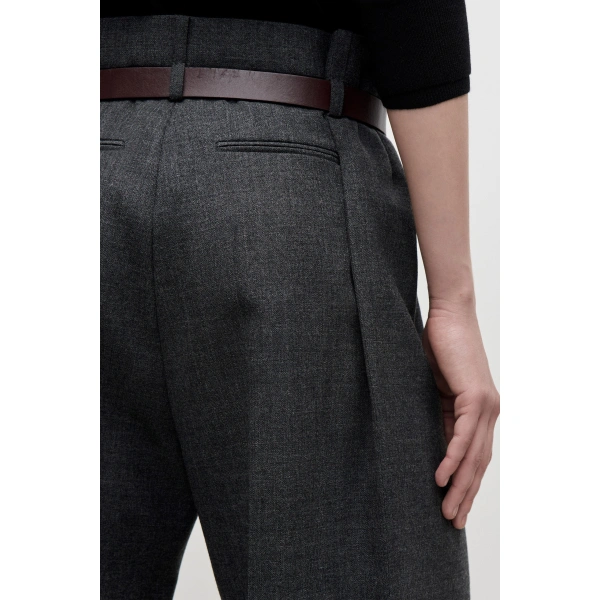 Victoria Beckham Ethel Trouser in Ash Melange | Tailored Pants | Coveti, view 6