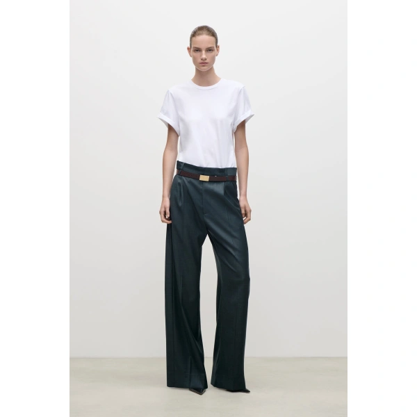 Victoria Beckham Ethel Trouser in Marsh Green | Tailored Pants | Coveti, view 2